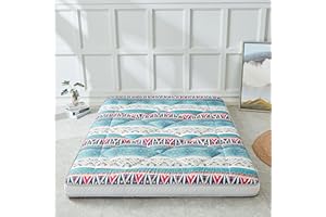 Heimorn Japanese Floor Mattress Futon Mattress, Thicken Sleeping Mattress Foldable & Portable Roll up Camping Mattress, Bohemia Queen