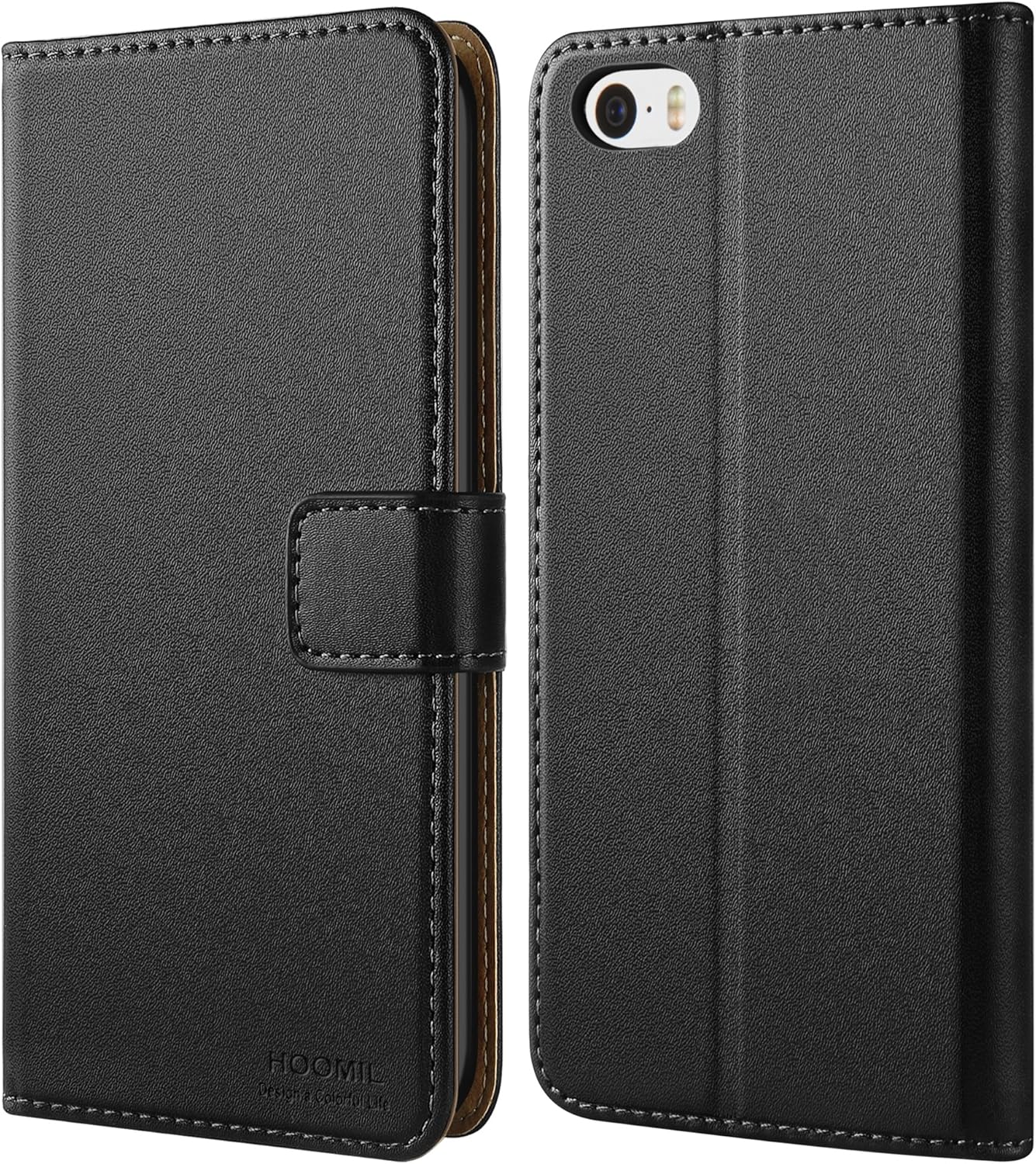 iPhone SE 2016 Case, HOOMIL Premium iPhone 5S Leather Folio Case, Flip