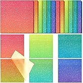 Gueevin 600 Sheets Transparent Sticky Notes 12 Pack Glitter Translucent Clear Sticky Notes Tabs Gradient 6 Color Frosted 2.9'' See Through Memo for Women Aesthetic Bible Journaling Office Supplies
