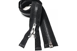 Leekayer #10 27 Inch Separating Jacket Zipper Black Nickel Metal Zipper Heavy Duty Metal Zippers for Jackets Sewing Coats Crafts (27" Nickel)