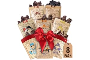 Righteous Felon Beef Jerky Variety Pack | Gluten Free Beef Jerky Snack Packs for Adults | High Protein, Keto-Friendly, Low Sugar | Made with Premium Meats | Gifts for Men | Sampler 8 Pack