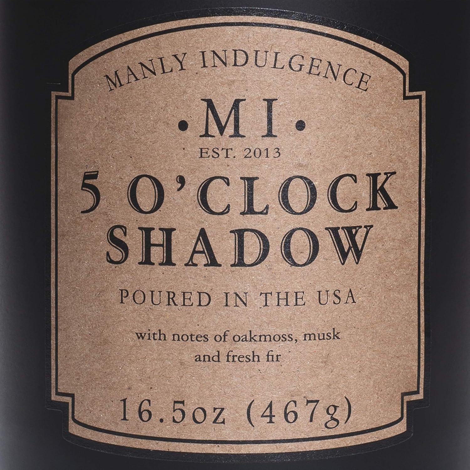 Manly Indulgence 5 O’Clock Shadow Jar Candle, 16.5 oz, Black: Home & Kitchen