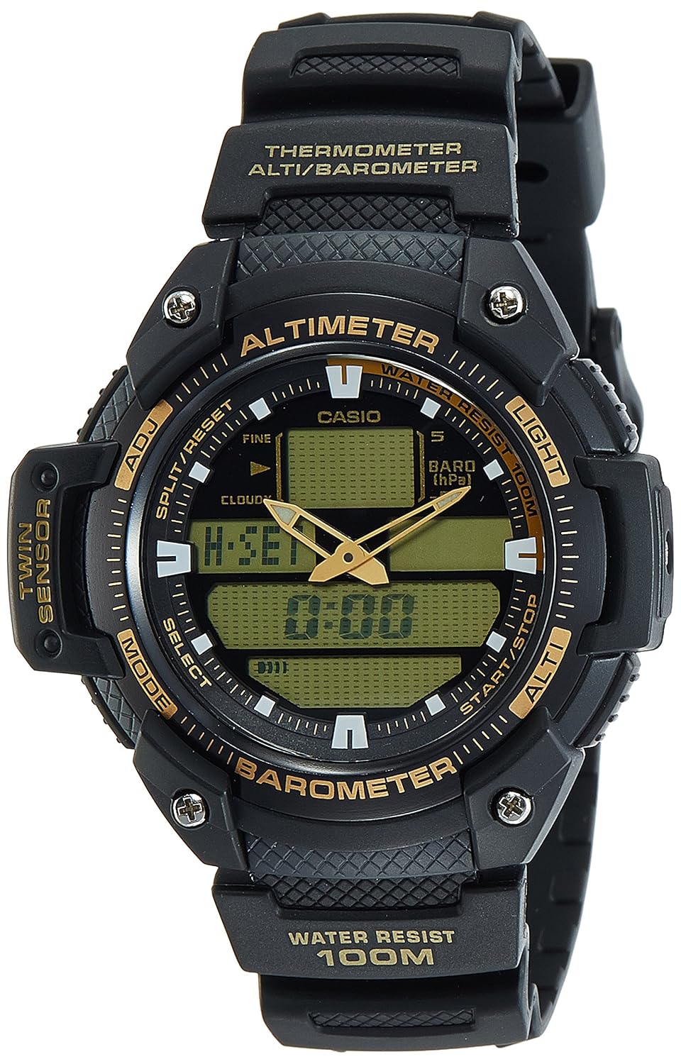 Amazon.com: Casio Men's SGW400H-1B Black Resin Quartz Watch with Digital  Dial : Casio: Watches