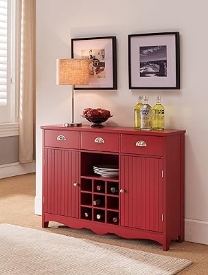Kings Brand Furniture Buffet Server Console Table with Wine Storage
