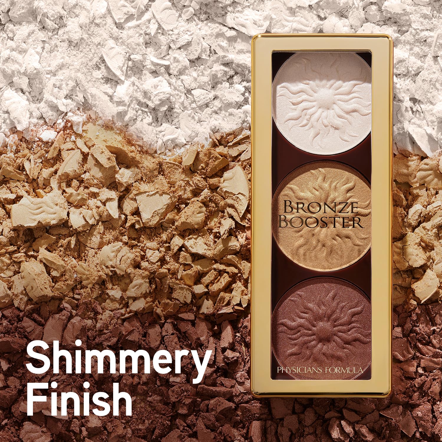 Physicians Formula Bronze Booster Highlight & Contour Palette with Brush, Blendable & Buildable Finish - Shimmer Glow