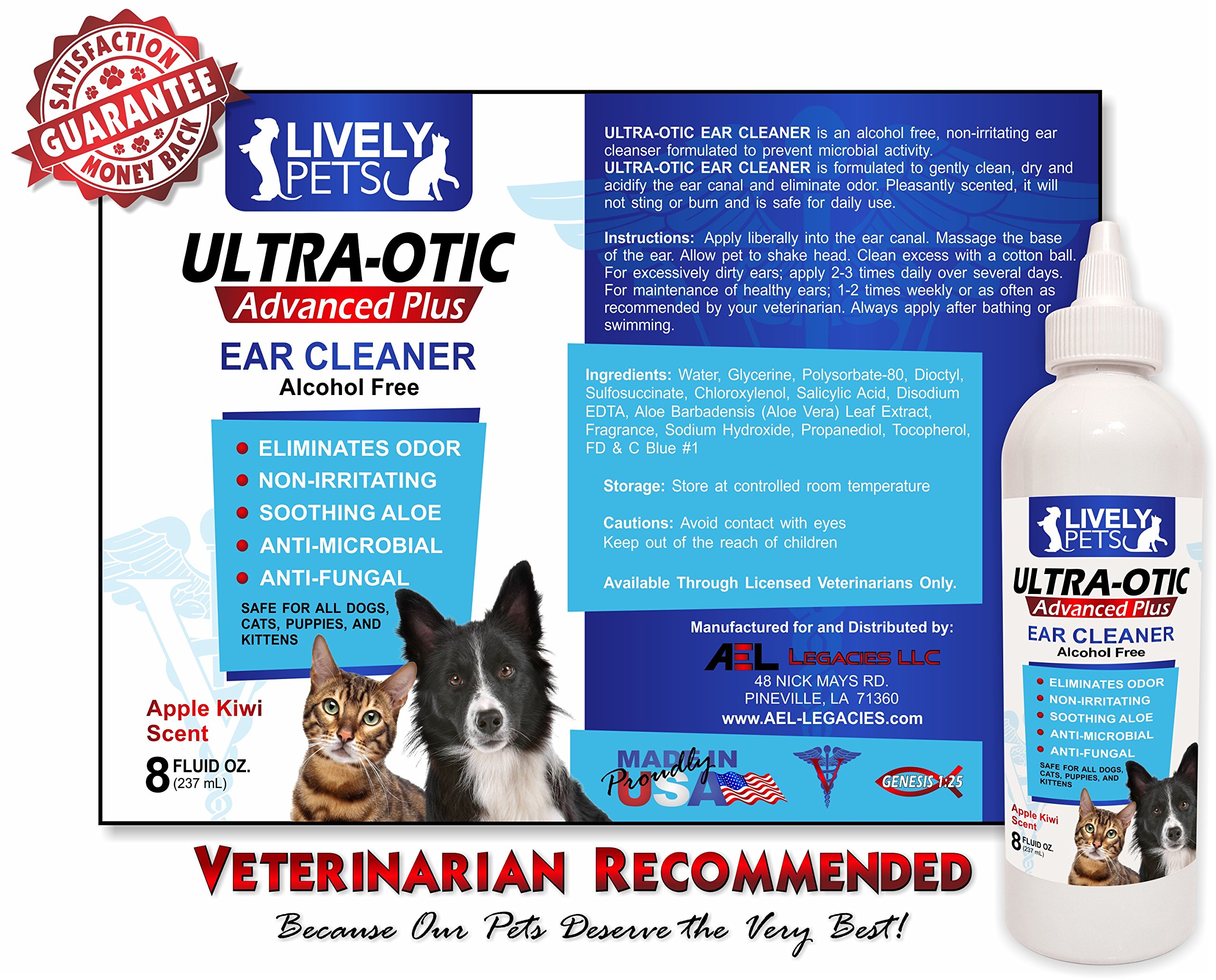 UltraOtic Advanced Plus Ear Cleaner for Dogs and Cats, Reduces Ear