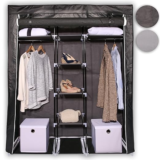 title=TRESKO® Armadio di Stoffa 170 x 140 x 45 cm Armadio pieghevole Cabina Guardaroba