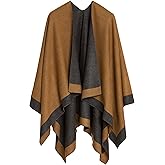 Women's Shawl Wrap Poncho Ruana Cape Cardigan Sweater Open Front for Travel Flight Cruises