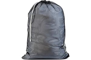 Handy Laundry Mesh XL Laundry Bag - Durable, Machine Washable with Secure Drawstring Closure - Perfect for College Dorms, Laundromats, Apartments (Black, Large 24" x 36")