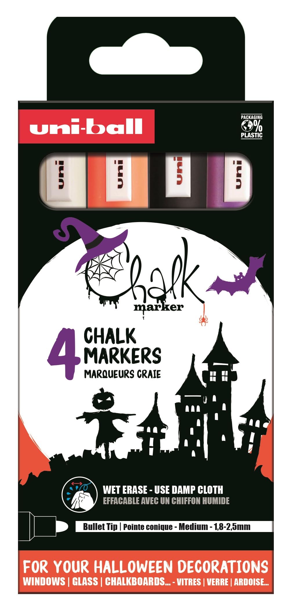 Uni-ball Chalk Marker Case Liquid Chalk Markers PWE-5M Set 4P Halloween