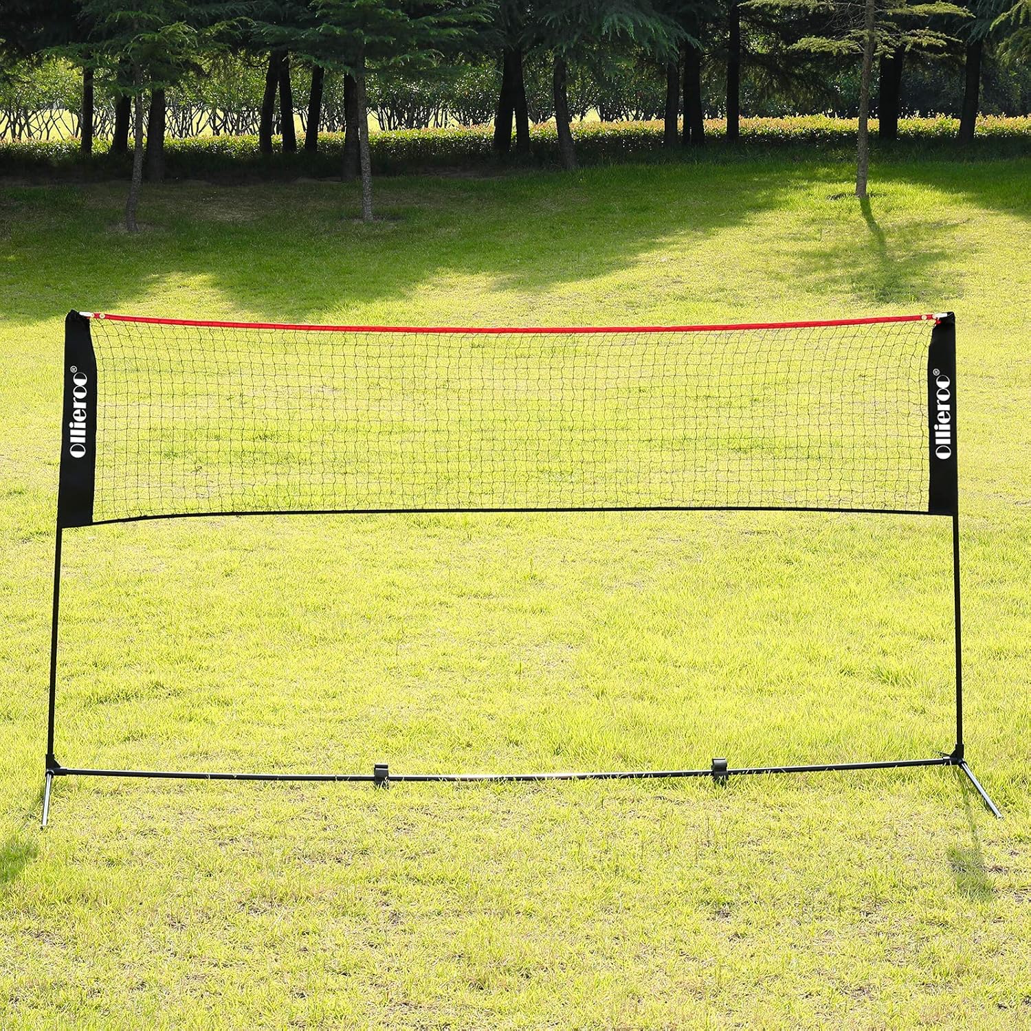 Ollieroo Portable Badminton Net Set with Stand and Carry Bag - Easy Setup PE Sports Net with Poles - for Indoor or Outdoor Court, Beach, Driveway, 10ft/14ft/17ft : Sports & Outdoors