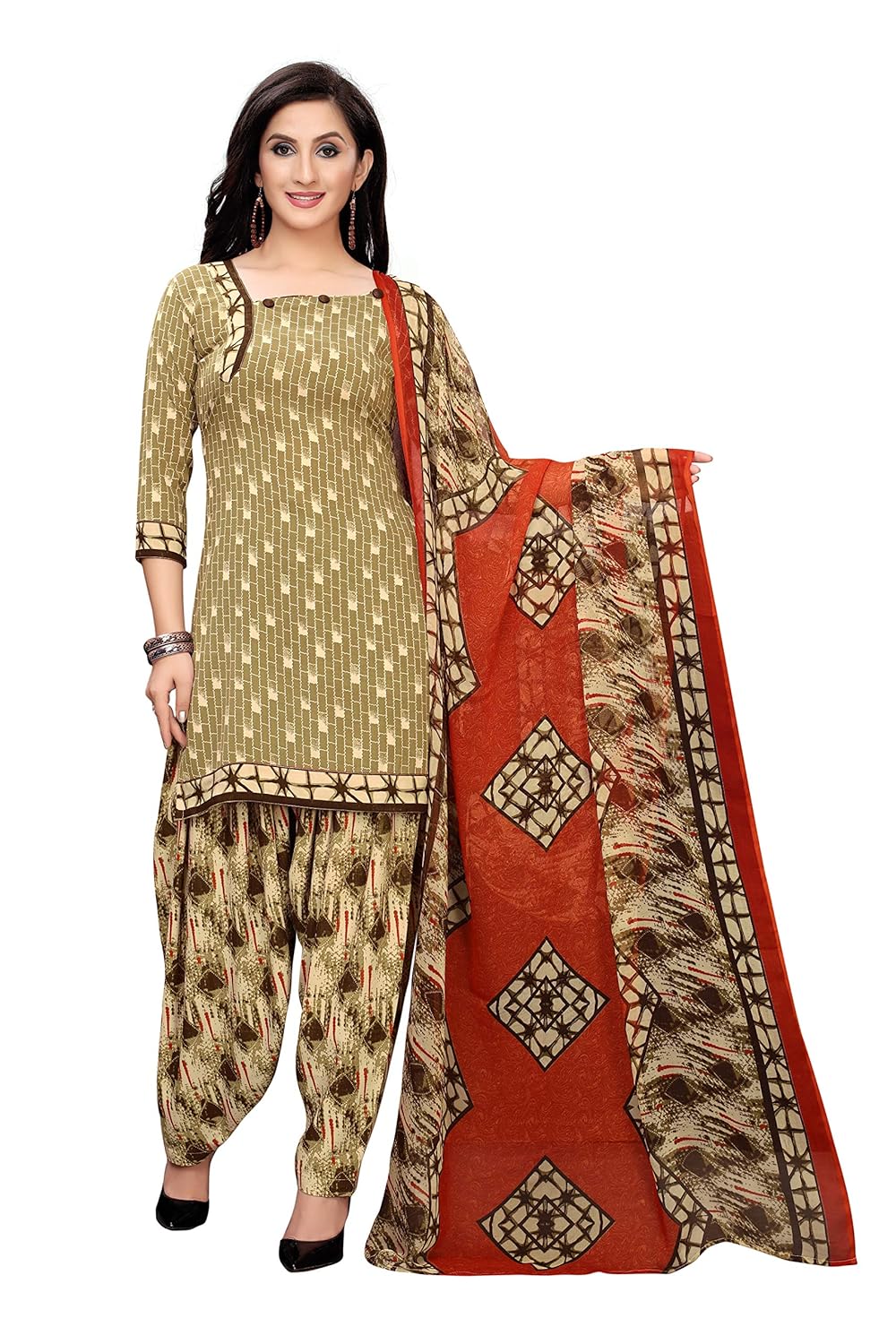 buy sukh creations salwar suit dress material for women style like punjabi patiala chudidar dress material under 500 chiku paste at amazon in buy sukh creations salwar suit dress