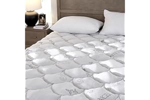 Softhour Padded Topper Twin XL 40% Tencel Blend Rayon from Bamboo and Cotton Filled Mattress Cover, Thick, Luxurious and Comfort Mattress Pad, Deep Pocket for 21" Mattress