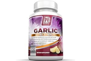 BRI Nutrition Odorless Garlic - 120 Softgels - 1000mg Pure and Potent Garlic Allium Sativum Supplement (Maximum Strength) - 60 Day Supply