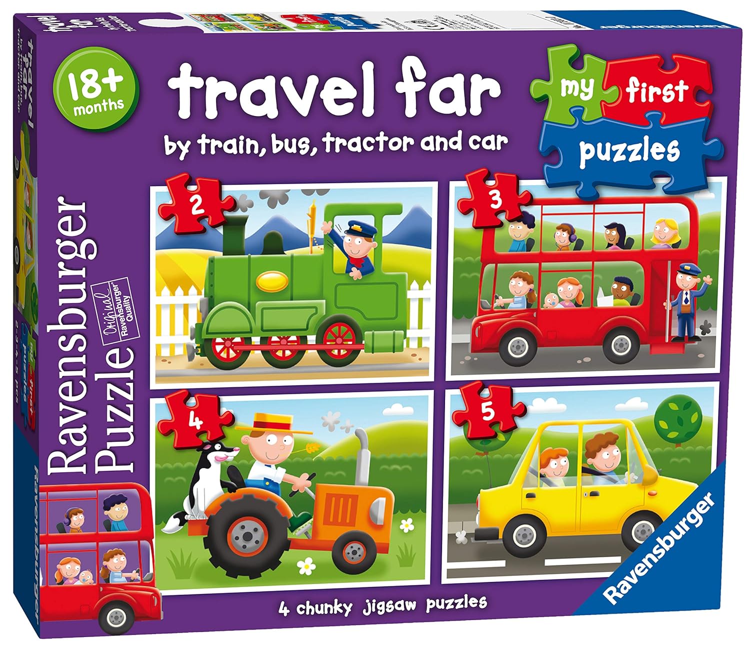 Ravensburger My First Puzzle, Travel Far (2, 3, 4 & 5pc) Jigsaw Puzzles