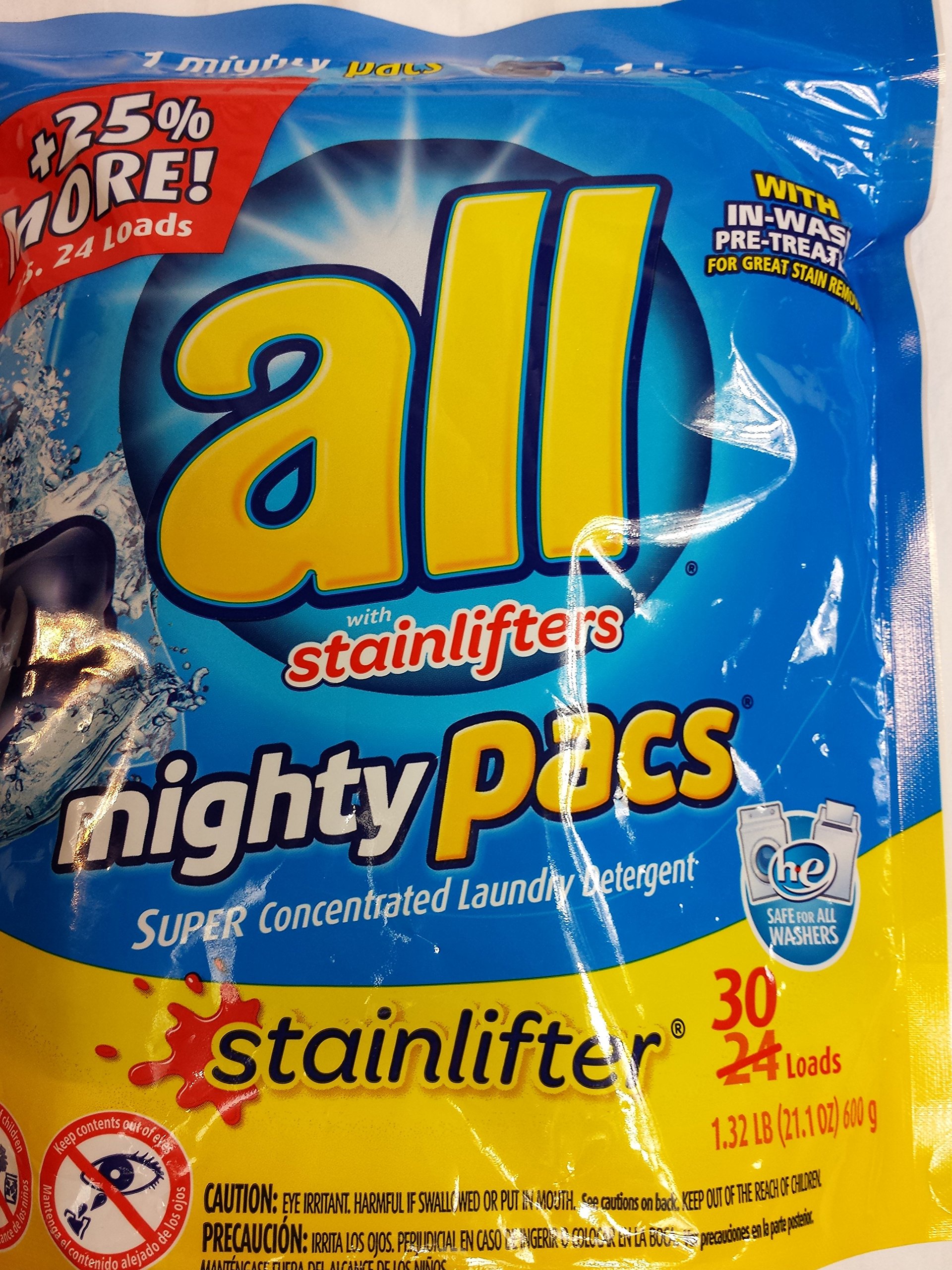 10 PACKS All Mighty Pacs Stainlifters Laundry Detergent HE 30 Loads