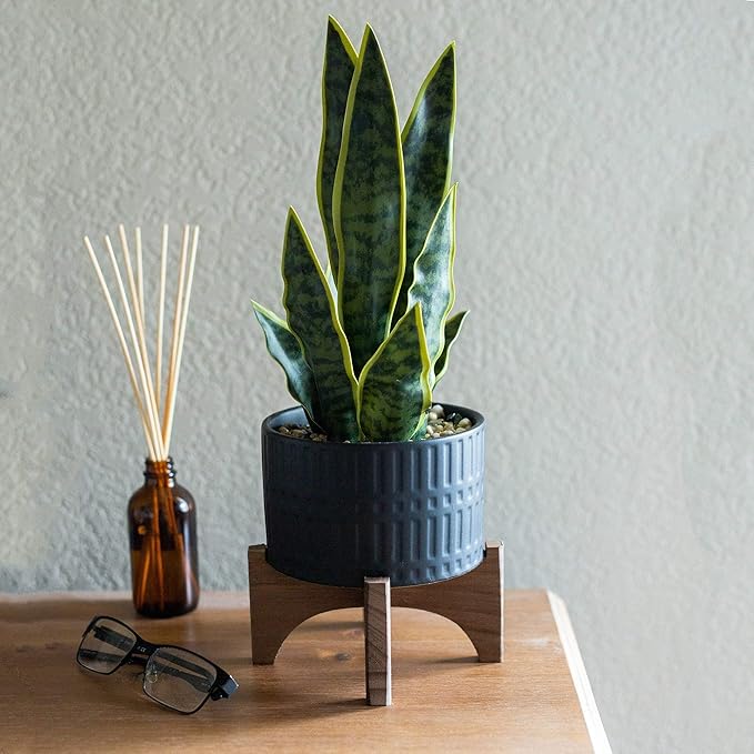 MISC 15.5" h Artificial Snake Plant in 5" Ceramic Planter