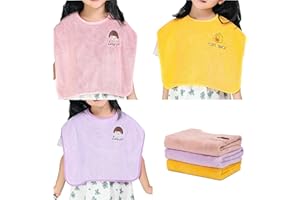 RAXIFU 3 Pack Bibs for Baby Girls or Boys, Toddler Bibs for Feeding Teething Drooling, The Size 16 "x20 Face Towel Multifunctional for 3-6 Years kids