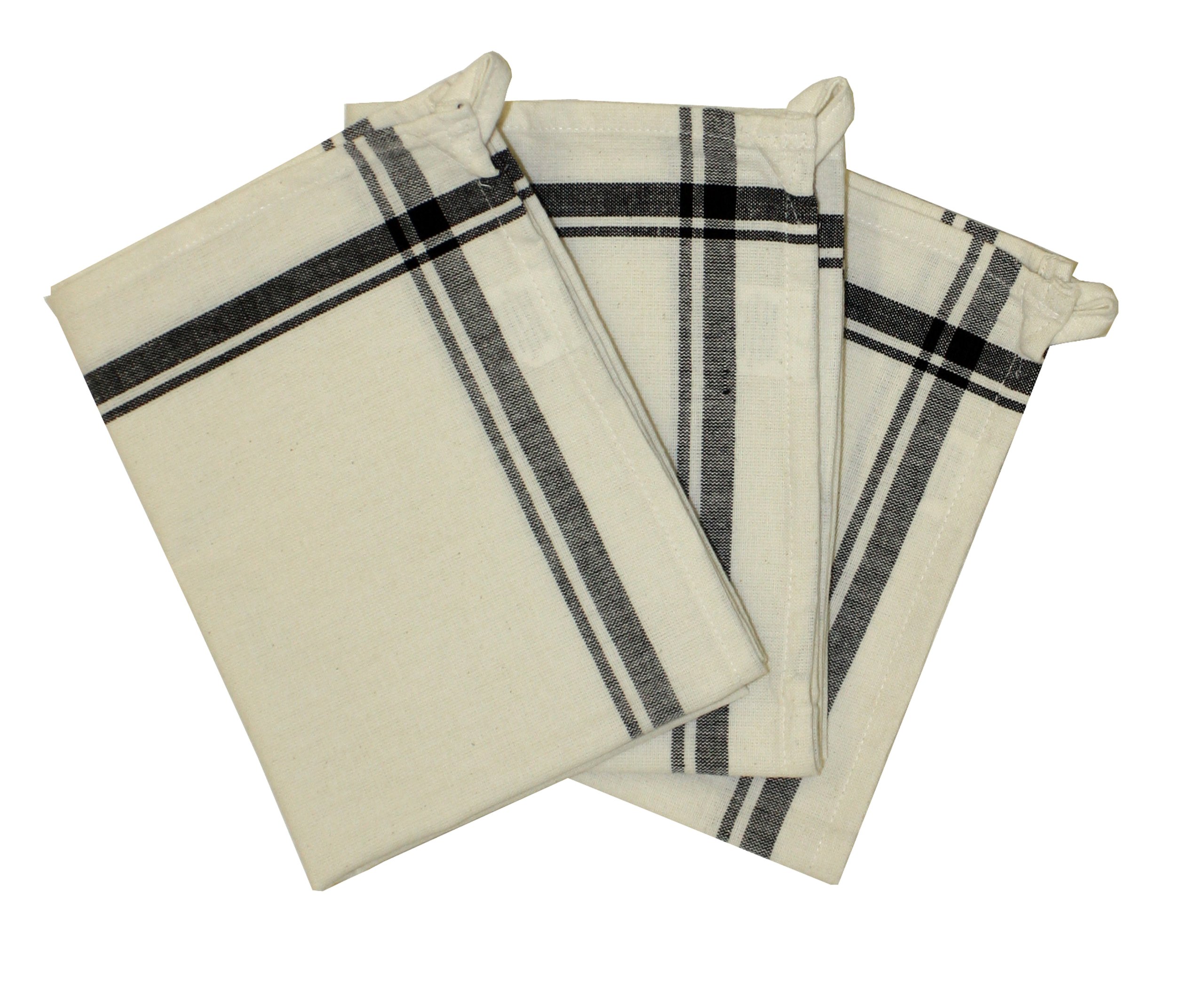 Aunt Martha's Stitch 'Em Up Retro Towels 18 x 28 inches 3 per Package Black Stripe, COTTON, quotX28