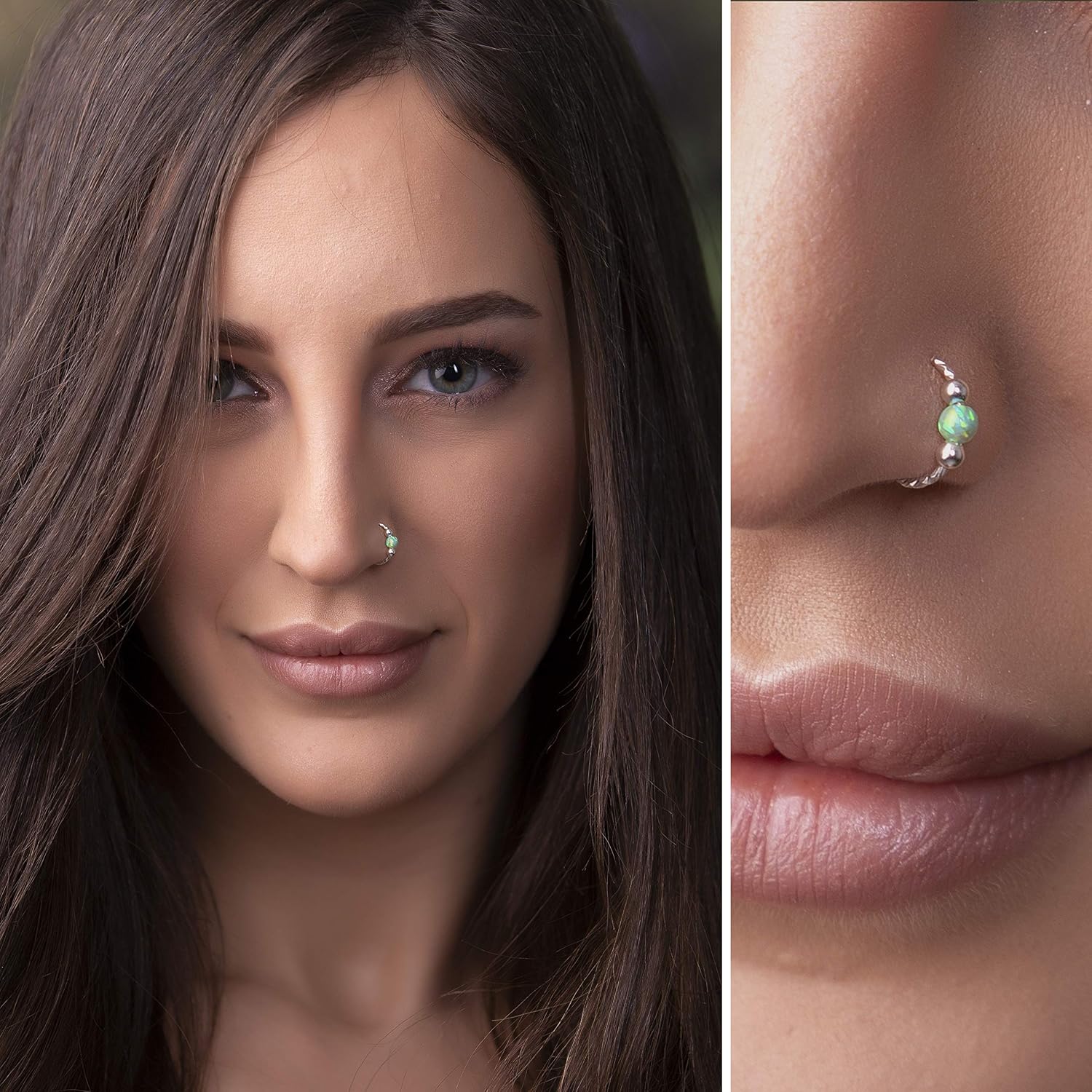 Opal Nose Ring 925 Sterling silver Nose
