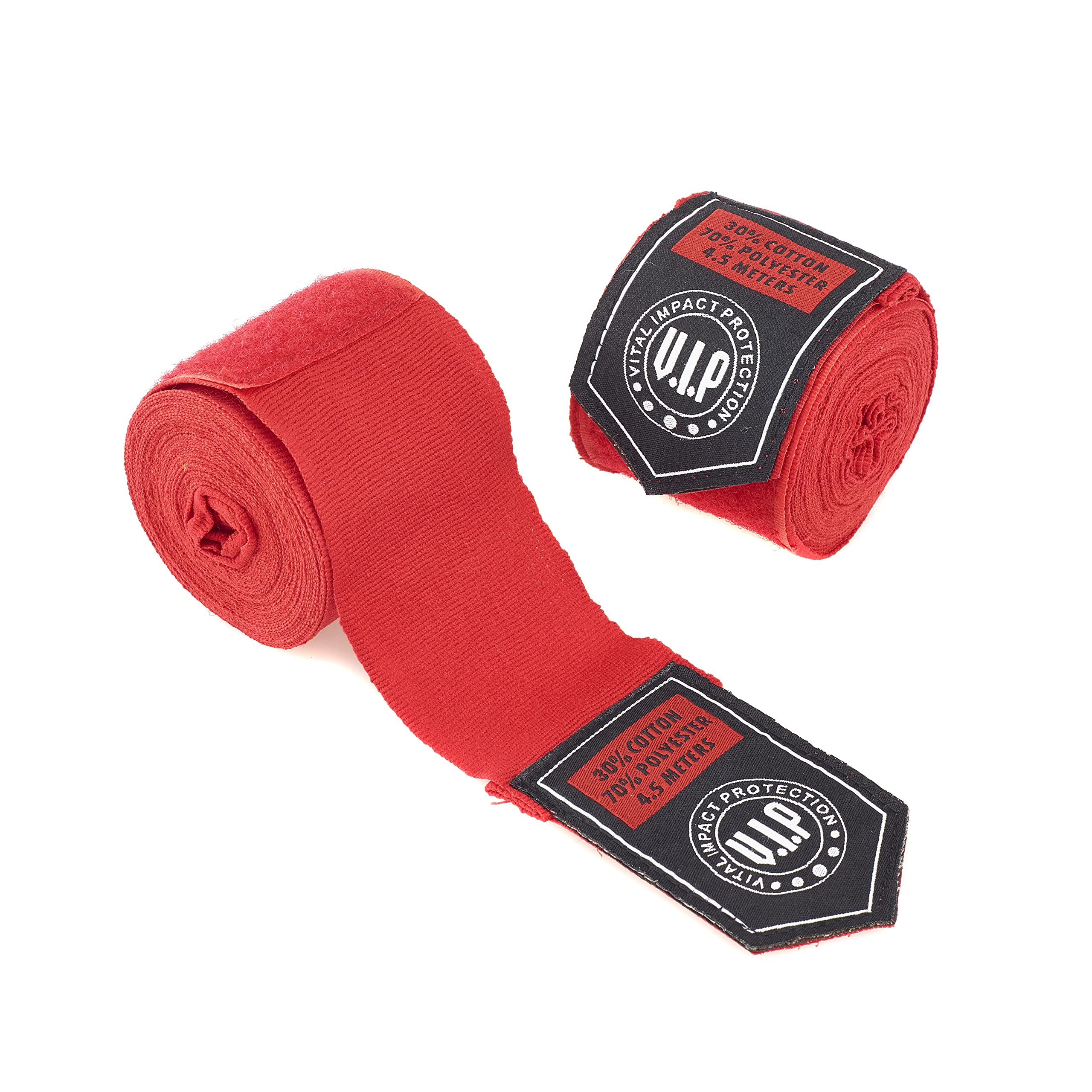 VIP Unisex Fascia Hand Wraps Inner Gloves for Punching Mma, Muay Thai, Kickboxing, Martial Arts Training & Under Mitts, Red, 4.5 Metres UK