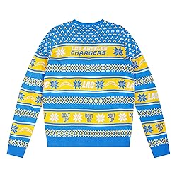 FOCO Los Angeles Chargers NFL Big Logo Ugly Sweater
