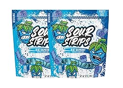 Sour Strips Sour Candy Belts, Blue Raspberry