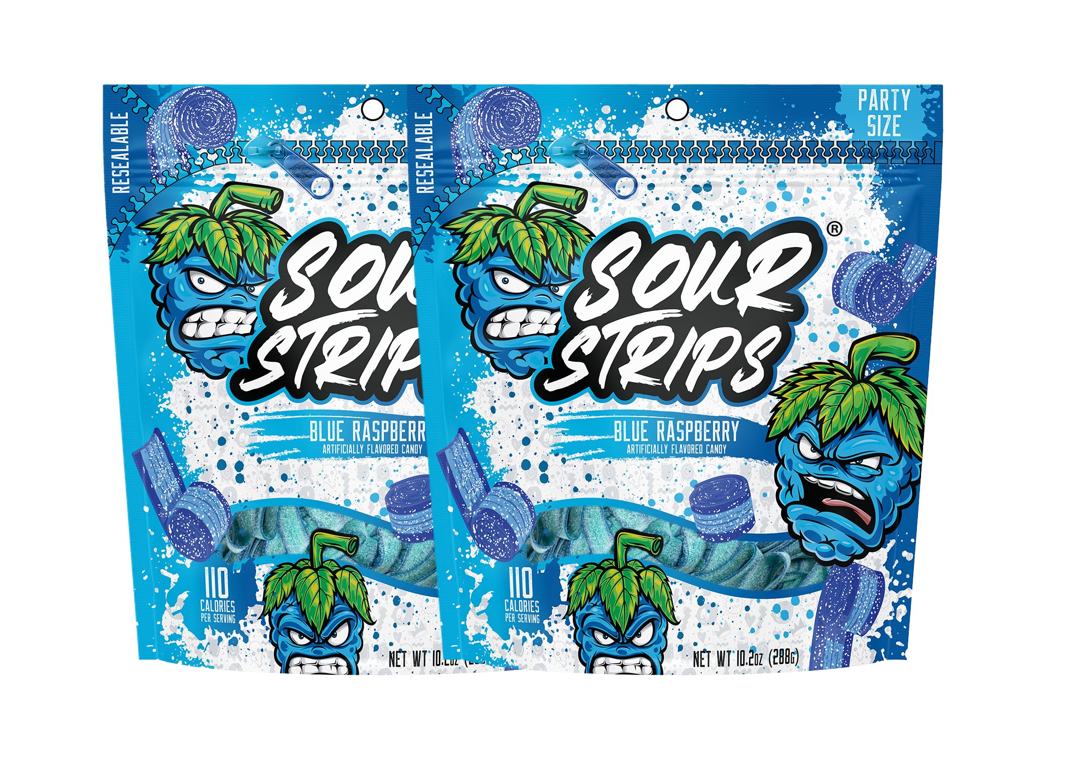 Sour Strips Sour Candy Belts, Blue Raspberry