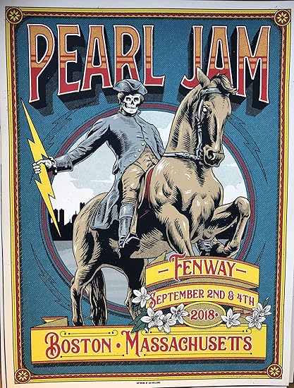 Image result for pearl jam fenway 2018 poster williams