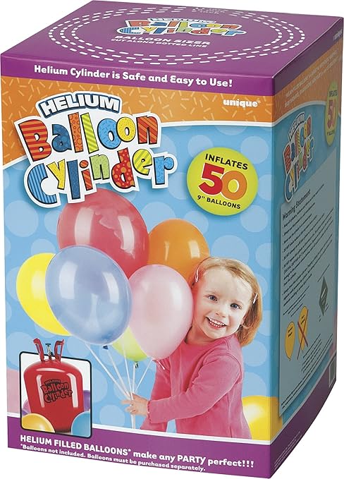 Unique Party Supplies Großer Einwegkanister für Helium, um 50 x 22,9 cm große Helium-Luftballons zu befüllen