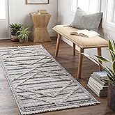 Hauteloom Barurao Hallway, Kitchen Runner Rug - Farmhouse - Charcoal, Cream, Peach - 2'7" x 7'3"