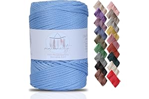 Makromecity, Premium Polyester Macrame Cord 3mm x 131 Yards (394 feet) 3mm Polypropylene Baby Blue Macrame Cord Crochet Macrame Bag Cord Crafts for Wall Hangings, Bags, Underplate, Rug
