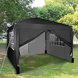 mcc direct Pop-up Gazebo 3m x 3m with Sides 4 Weight Bags Silver Lining
