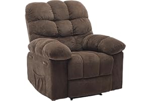 Sunvasagoo Rocking Recliner Chair,Rocker Chair for Living Room,Upholstered Fabric Glider Nursery Chair with Side Pockets for Small Spaces,q235 Steel Frame Lazy Boy Recliner Single Sofa