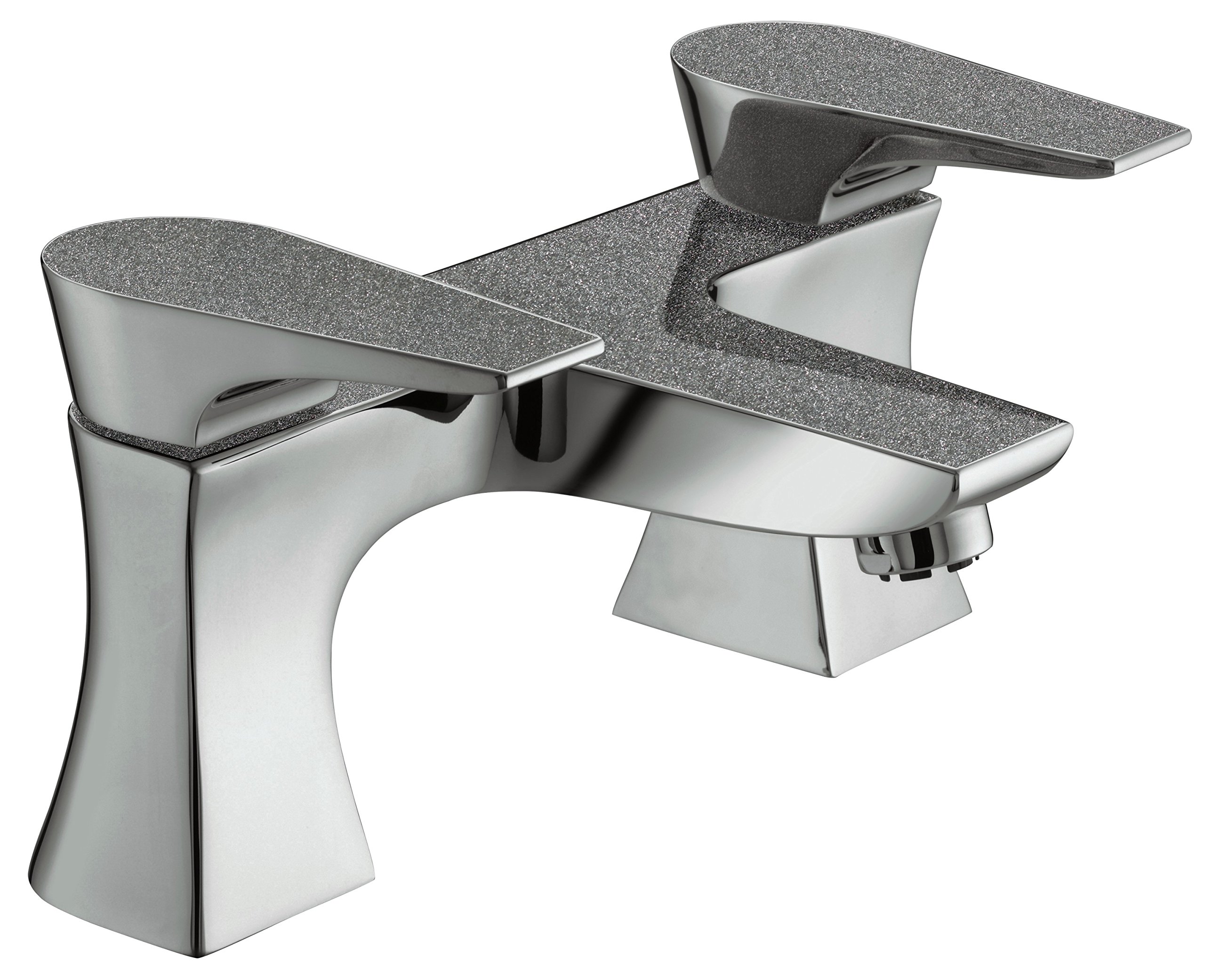 Bristan MHOU BF GG Glisten Metallic Hourglass Bath Filler, Chrome/Graphite