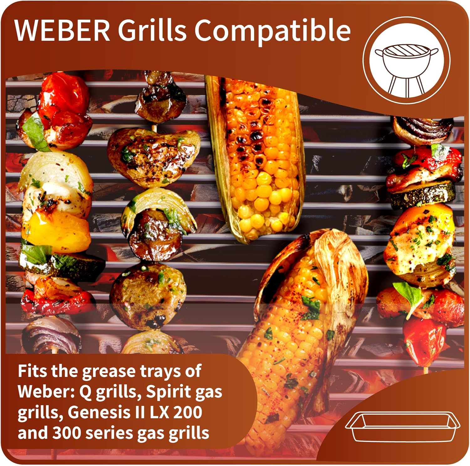 [30 Pack] Compatible with Weber Grills Drip Pans, Bulk Package, Aluminum Foil BBQ Grease Pans, 7.5" x 5" : Garden & Outdoor