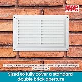 Map Map Plastic Louvre Air Vent with Flyscreen 9 x 6 White Double Brick Grille view 4