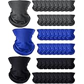 Jecery 50 Pcs Winter Neck Gaiters Bulk Fleece Neck Warmer for Men Women Thermal Windproof Face Covering Scarf Wrap