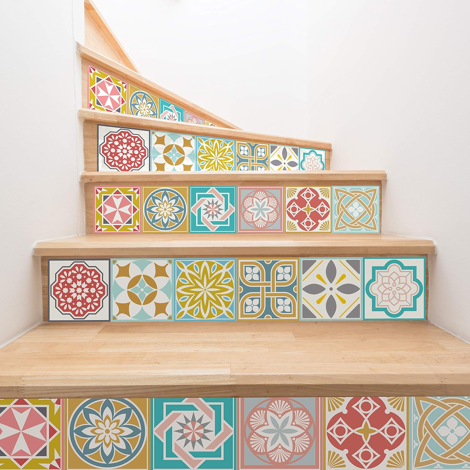 WALPLUS 96 Pcs 15cm (6") Colourful Malia Tile Stickers - Image 3
