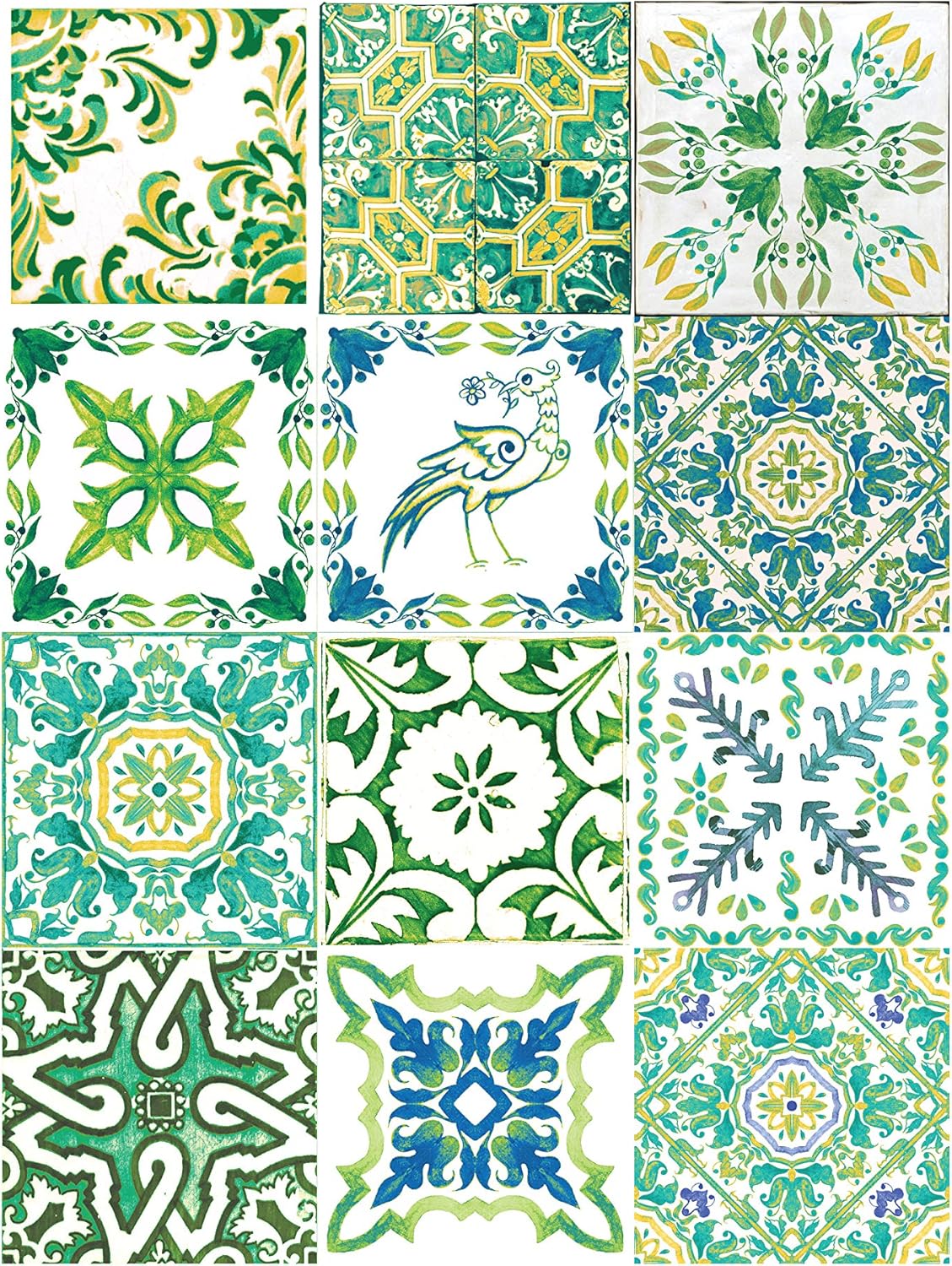 WALPLUS 96 Pcs 15cm (6") Turkish Green Mosaic Tile Stickers - Image 5