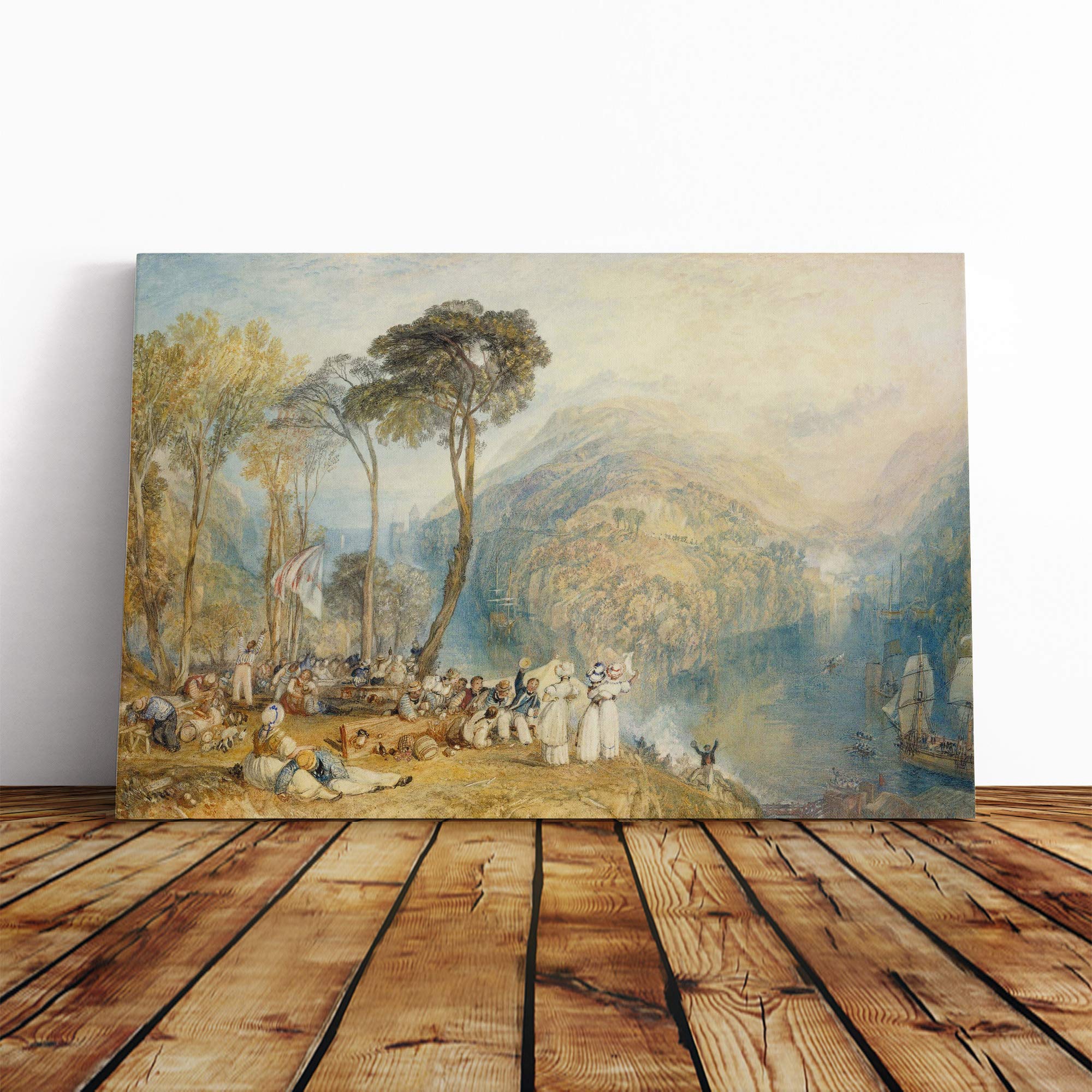 Joseph Mallord William Turner Dartmouth Cove Canvas Print | Gallery Wrapped 30mm Frame Wall Art | 20x14 inches | Ready to Hang | Contemporary Picture | Living Room Bedroom Lounge Office