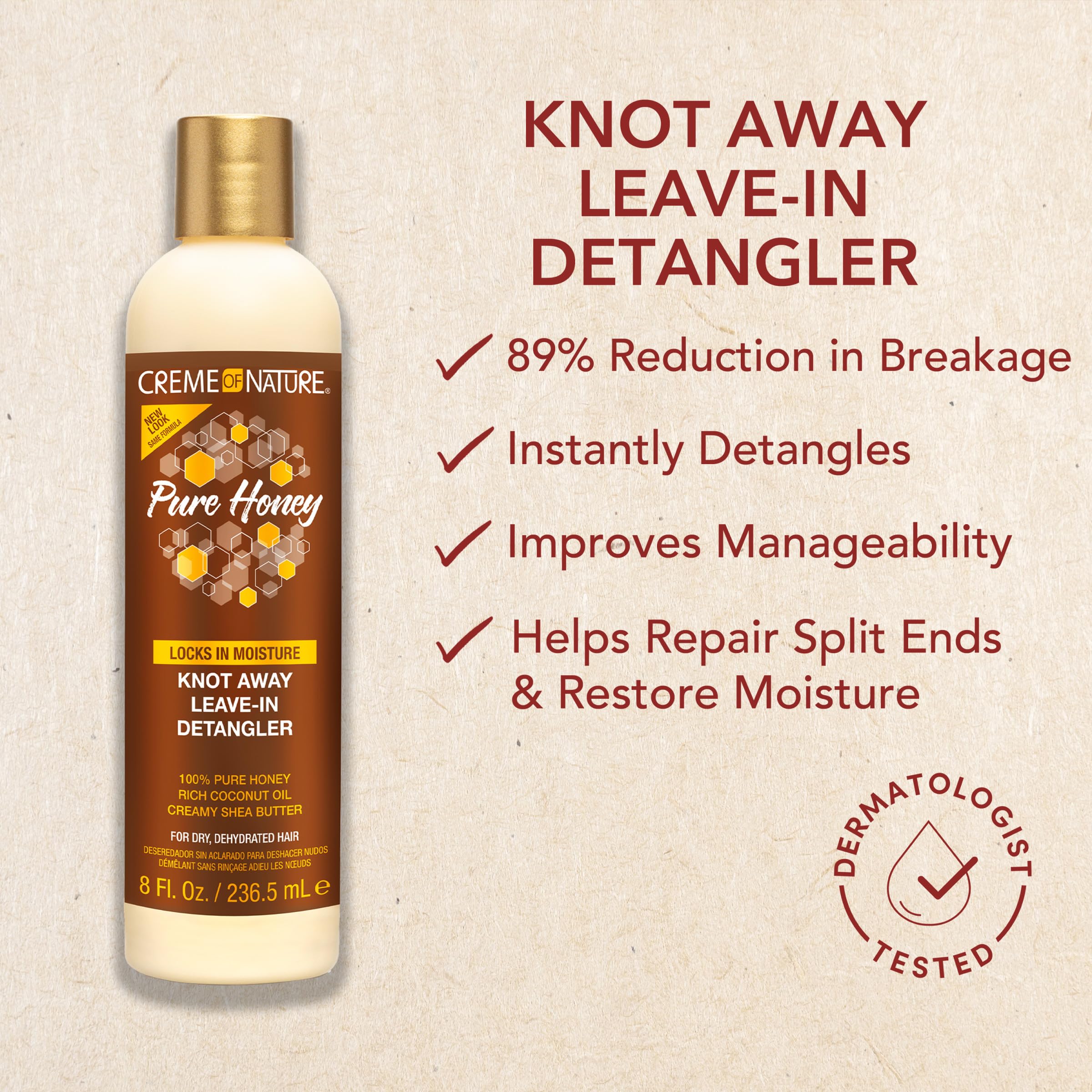 Creme of Nature Pure Honey Knot Away Leave-In Detangler, 8 oz