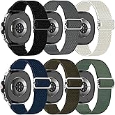 6 Pack Stretchy Braided Bands Compatible With Samsung Galaxy Watch 8 40mm 44mm/Galaxy Watch 8 Classic 46mm,Elastic Nylon Sports Strap,For Both Men And Women
