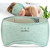MUSICOZY Bluetooth 5.4 Sleep Headphones Eye Mask with Seaweed Fiber Cotton, Ultra Soft Fully Wrapped Sleep Mask with Headphones for Side Sleepers, 14 Hours Playtime, Gifts for Men Women