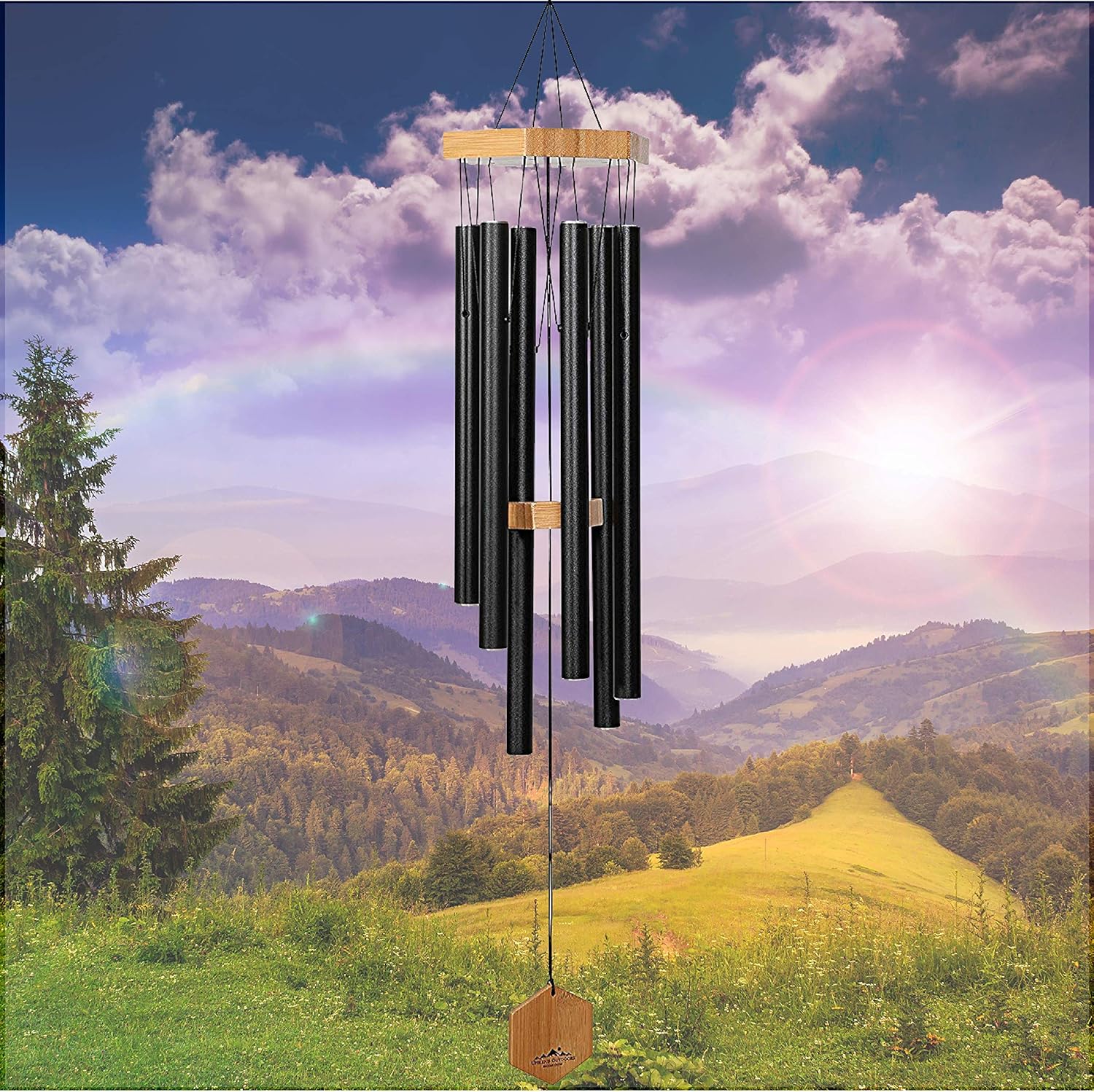 WIND CHIMES FOR PEOPLE WHO LIKE THEIR NEIGHBORS, Soothing Melodic Tones & Solidly Constructed Bamboo/Aluminum Chime, Great as a Quality Gift or to keep for Your own Patio, Porch, Garden, or Backyard. : Garden & Outdoor