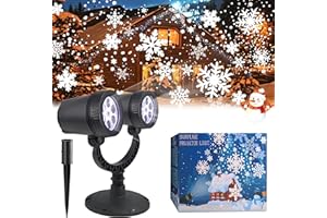 LILNIAGY Outdoor Christmas Decorations Christmas Double Head Snowflake Projector Lights,Christmas Projector Lights IP65 Waterproof Adjustable Christmas Decorations Indoor for Patio Wall Window