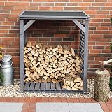 Callow Retail Log Store - Grey Solid Pine Wood Firewood Rack view 3