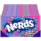 NERDS Grape &amp; Strawberry Theater Box Candy, 5 oz, 12 Pk | Tiny tangy crunchy, classic concession box, movie night, party favors, bulk case