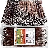 50 Organic Grade A Madagascar Vanilla Beans by FITNCLEAN Vanilla. Certified Organic ~13cm Bulk for Extract and All Things Van