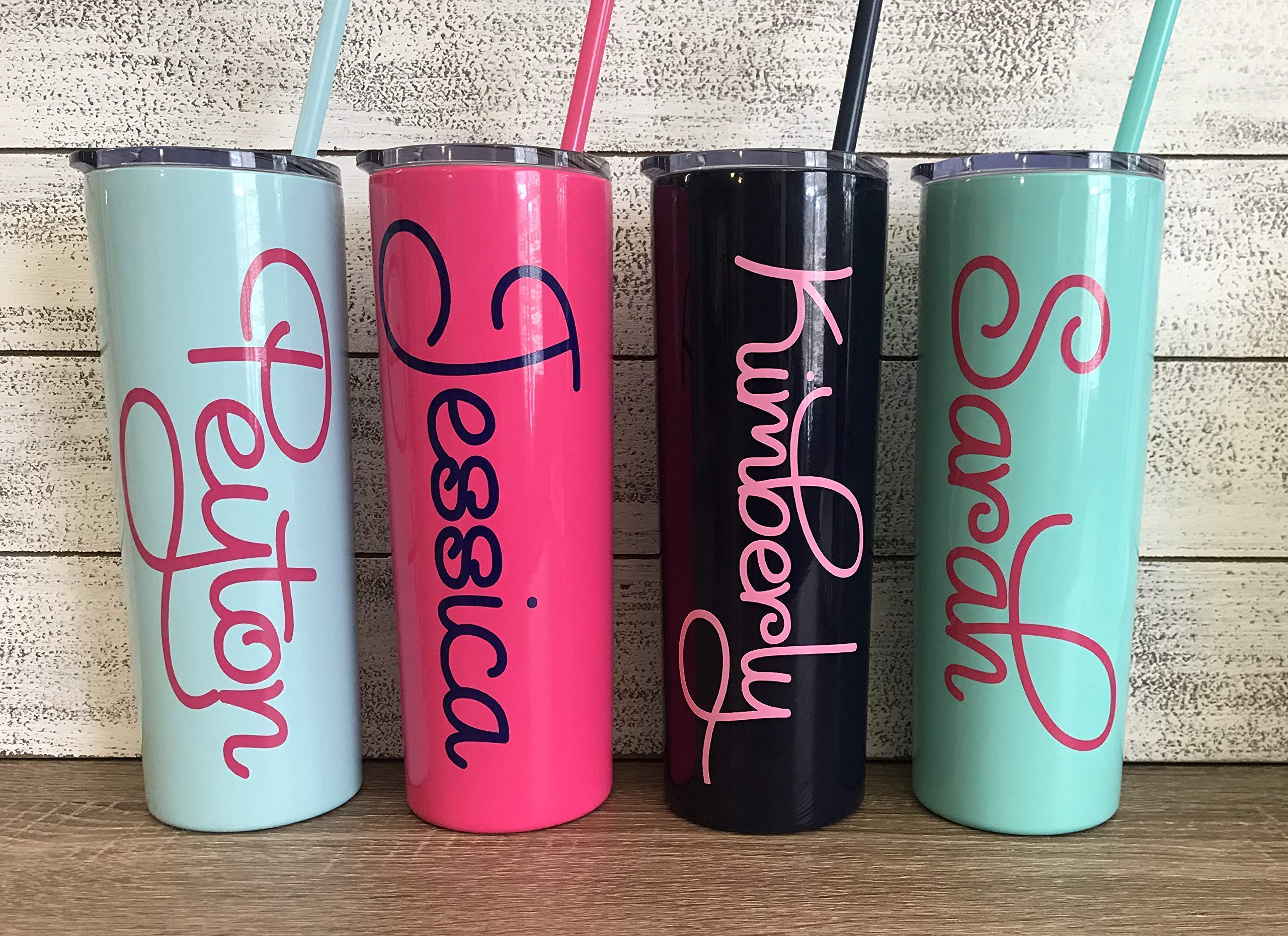 Bridesmaid Gift Monogram Cup Stainless Steel Tumbler with Name 20oz